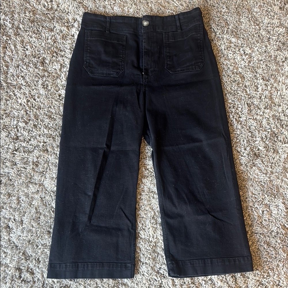 Anthropologie Maeve Black Cropped Pants